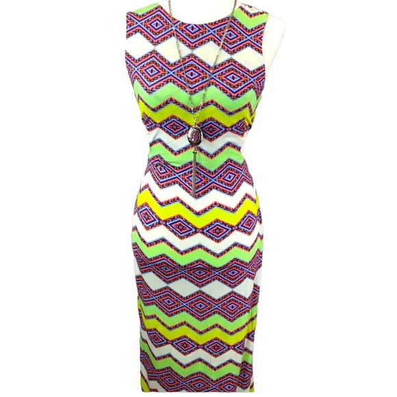 Charlie Jade Multi Colored Diamond Print Maxi Dress - Picture 1 of 7